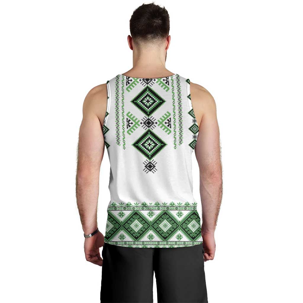 Ukraine Vyshyvanka Inspired Men Tank Top Ukrainian Traditional Folk Pattern