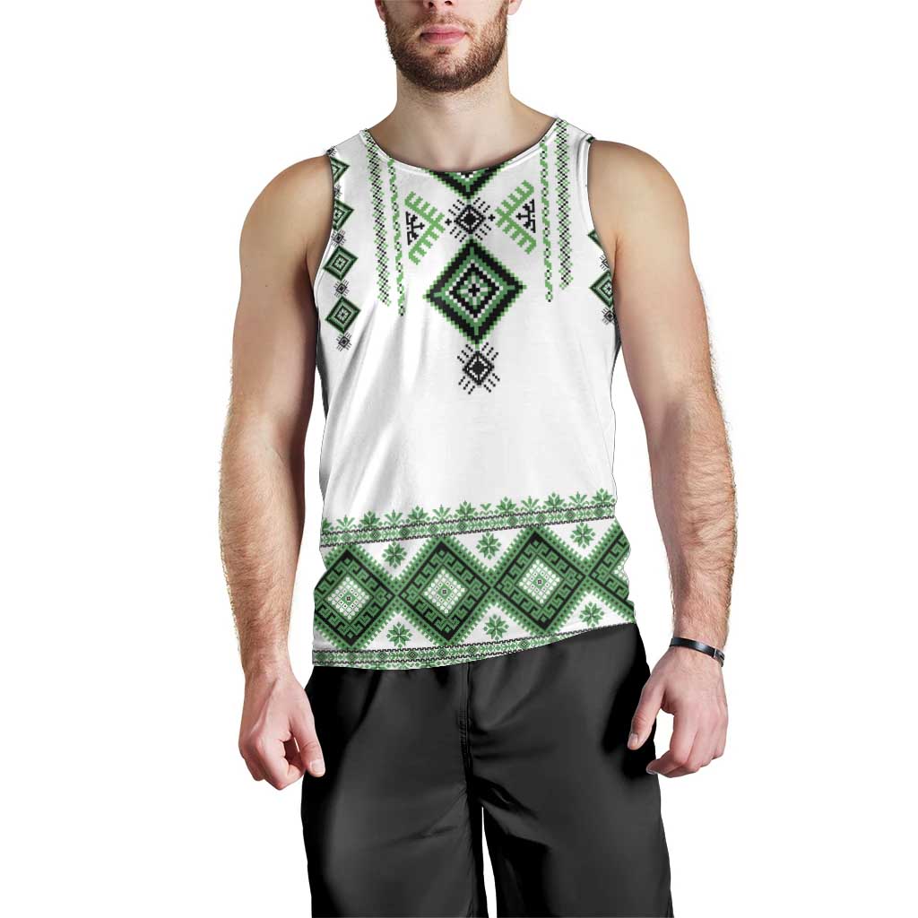 Ukraine Vyshyvanka Inspired Men Tank Top Ukrainian Traditional Folk Pattern