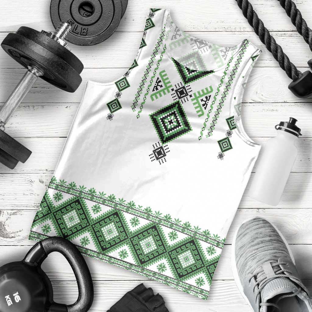 Ukraine Vyshyvanka Inspired Men Tank Top Ukrainian Traditional Folk Pattern
