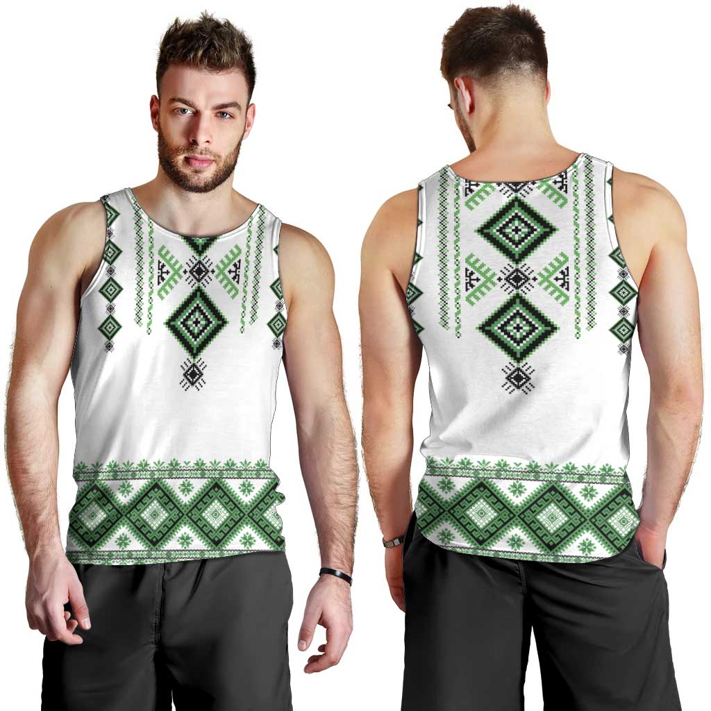 Ukraine Vyshyvanka Inspired Men Tank Top Ukrainian Traditional Folk Pattern