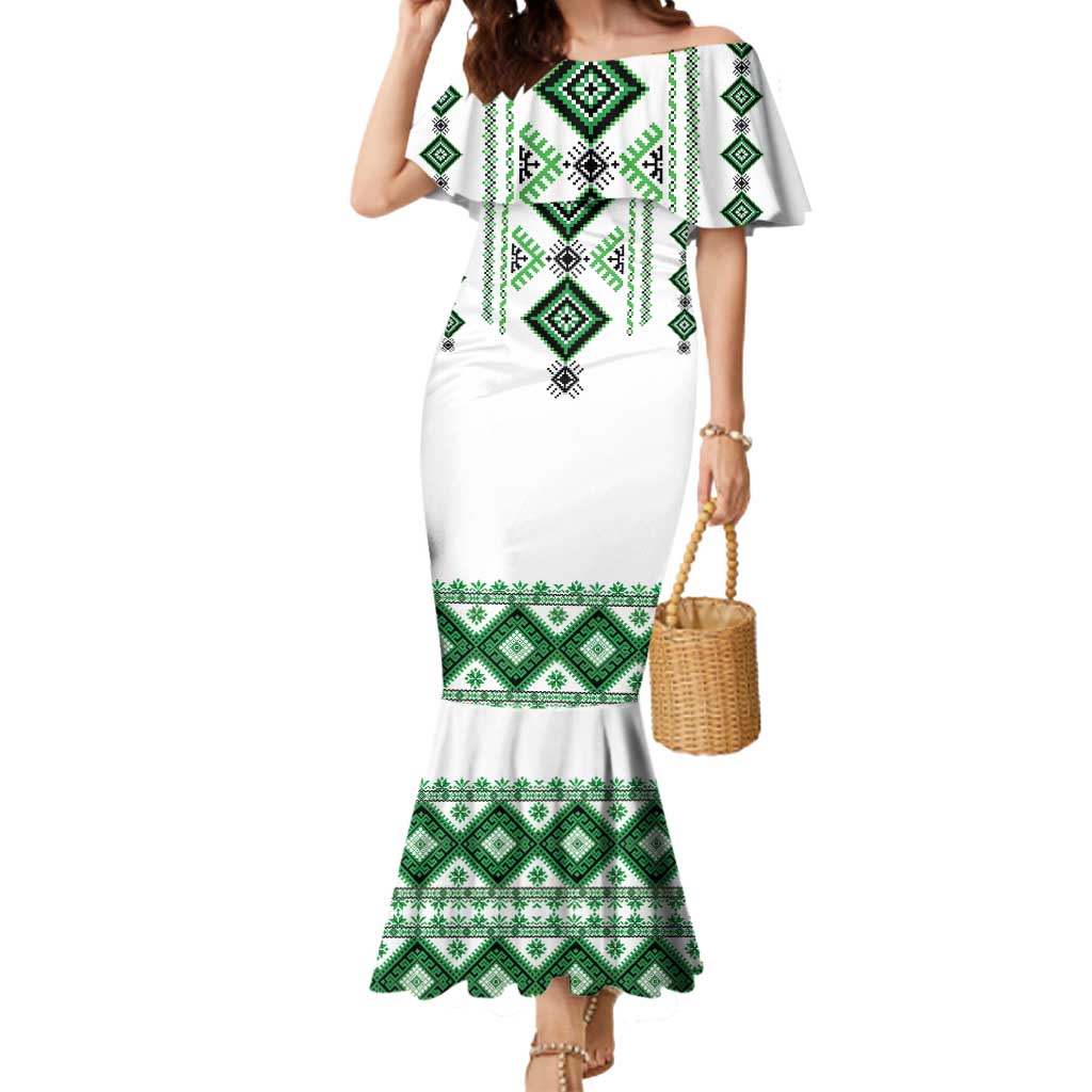 Ukraine Vyshyvanka Inspired Mermaid Dress Ukrainian Traditional Folk Pattern