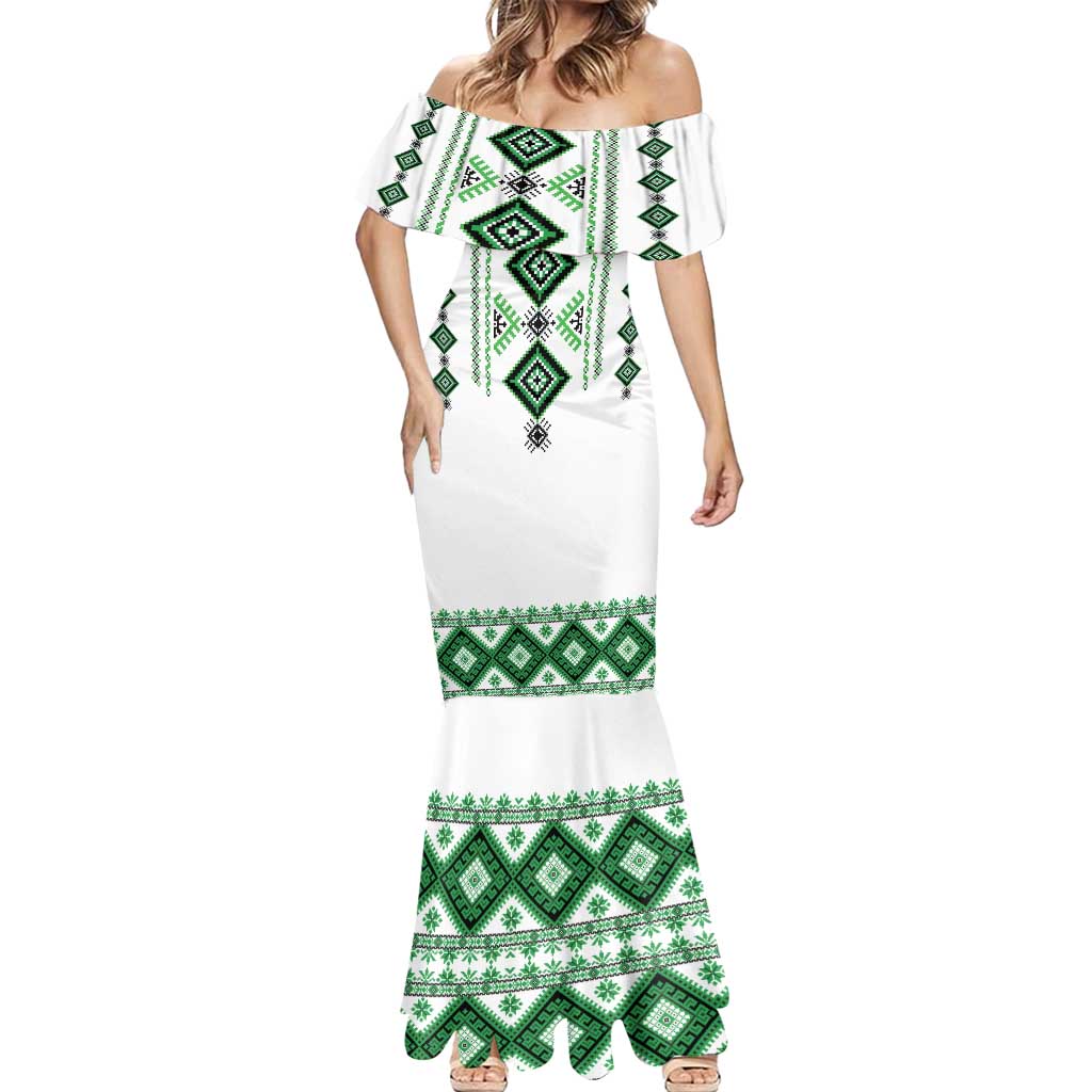 Ukraine Vyshyvanka Inspired Mermaid Dress Ukrainian Traditional Folk Pattern