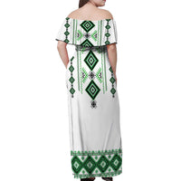Ukraine Vyshyvanka Inspired Off Shoulder Maxi Dress Ukrainian Traditional Folk Pattern