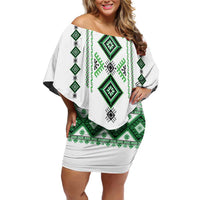 Ukraine Vyshyvanka Inspired Off Shoulder Short Dress Ukrainian Traditional Folk Pattern