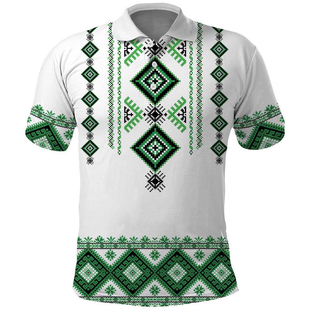 Ukraine Vyshyvanka Inspired Polo Shirt Ukrainian Traditional Folk Pattern