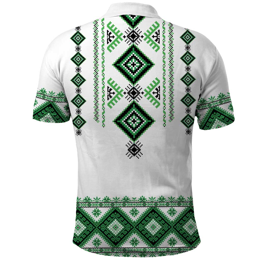 Ukraine Vyshyvanka Inspired Polo Shirt Ukrainian Traditional Folk Pattern
