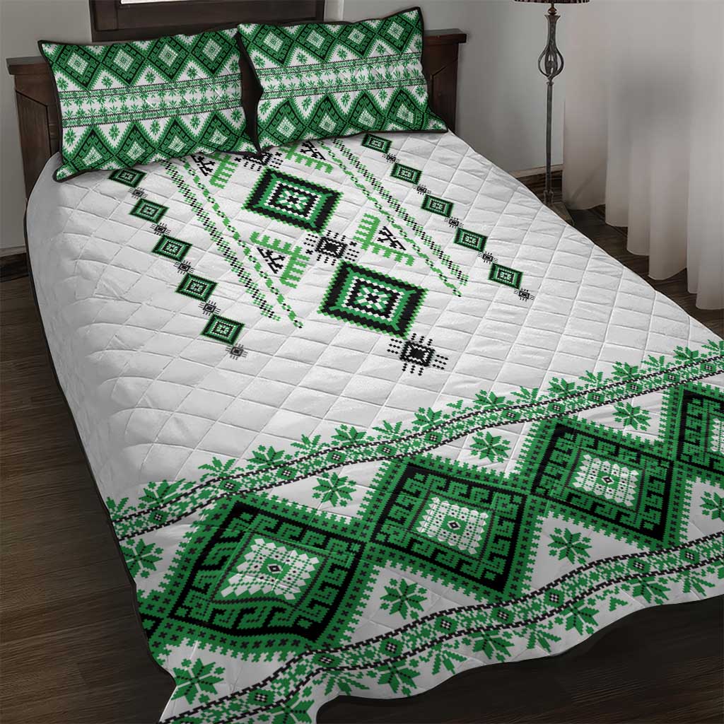 Ukraine Vyshyvanka Inspired Quilt Bed Set Ukrainian Traditional Folk Pattern