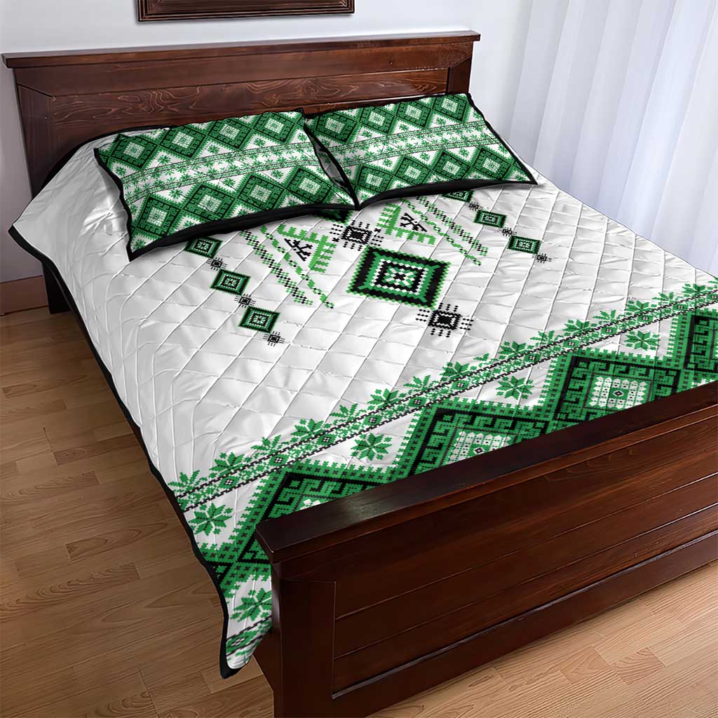 Ukraine Vyshyvanka Inspired Quilt Bed Set Ukrainian Traditional Folk Pattern
