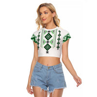 Ukraine Vyshyvanka Inspired Raglan Cropped T Shirt Ukrainian Traditional Folk Pattern