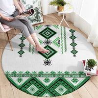 Ukraine Vyshyvanka Inspired Round Carpet Ukrainian Traditional Folk Pattern