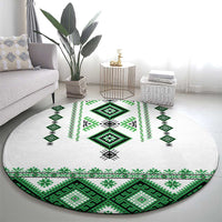 Ukraine Vyshyvanka Inspired Round Carpet Ukrainian Traditional Folk Pattern