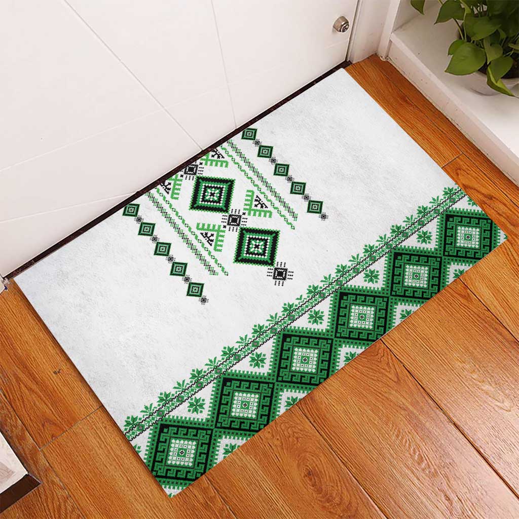 Ukraine Vyshyvanka Inspired Rubber Doormat Ukrainian Traditional Folk Pattern