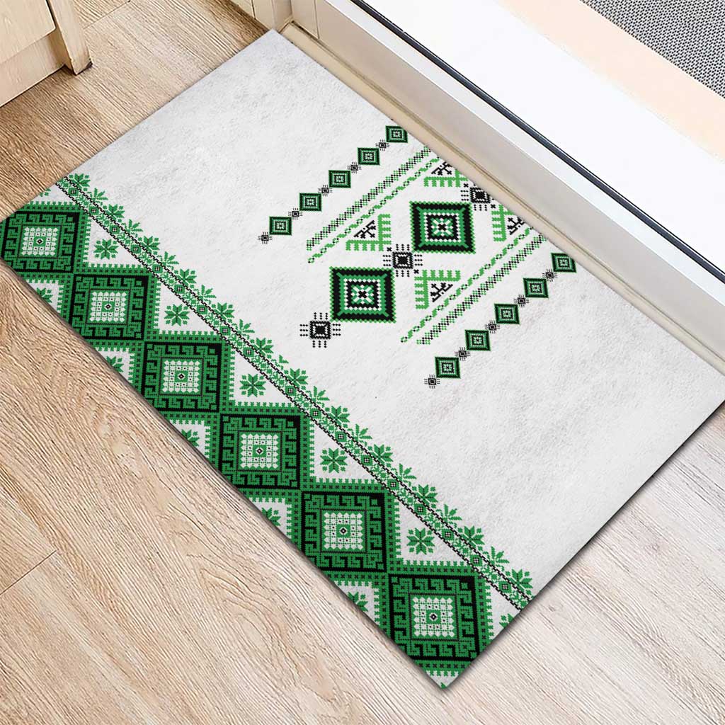 Ukraine Vyshyvanka Inspired Rubber Doormat Ukrainian Traditional Folk Pattern
