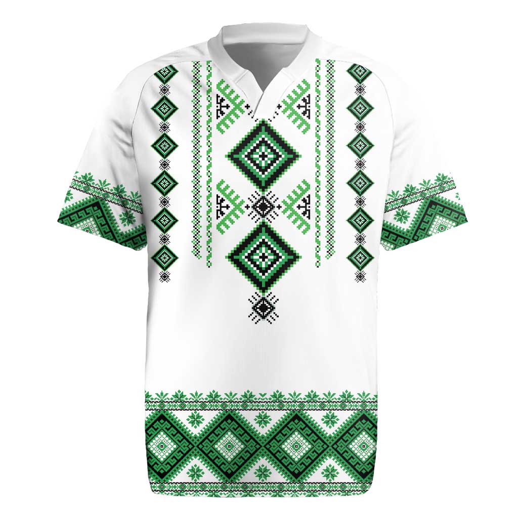 Ukraine Vyshyvanka Inspired Rugby Jersey Ukrainian Traditional Folk Pattern