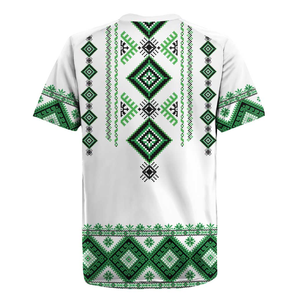 Ukraine Vyshyvanka Inspired Rugby Jersey Ukrainian Traditional Folk Pattern