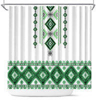 Ukraine Vyshyvanka Inspired Shower Curtain Ukrainian Traditional Folk Pattern