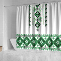Ukraine Vyshyvanka Inspired Shower Curtain Ukrainian Traditional Folk Pattern