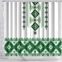 Ukraine Vyshyvanka Inspired Shower Curtain Ukrainian Traditional Folk Pattern