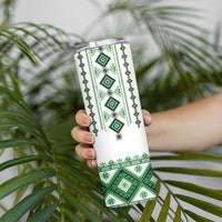 Ukraine Vyshyvanka Inspired Skinny Tumbler Ukrainian Traditional Folk Pattern