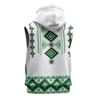Ukraine Vyshyvanka Inspired Sleeveless Hoodie Ukrainian Traditional Folk Pattern