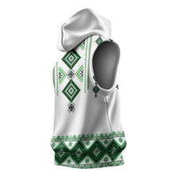 Ukraine Vyshyvanka Inspired Sleeveless Hoodie Ukrainian Traditional Folk Pattern