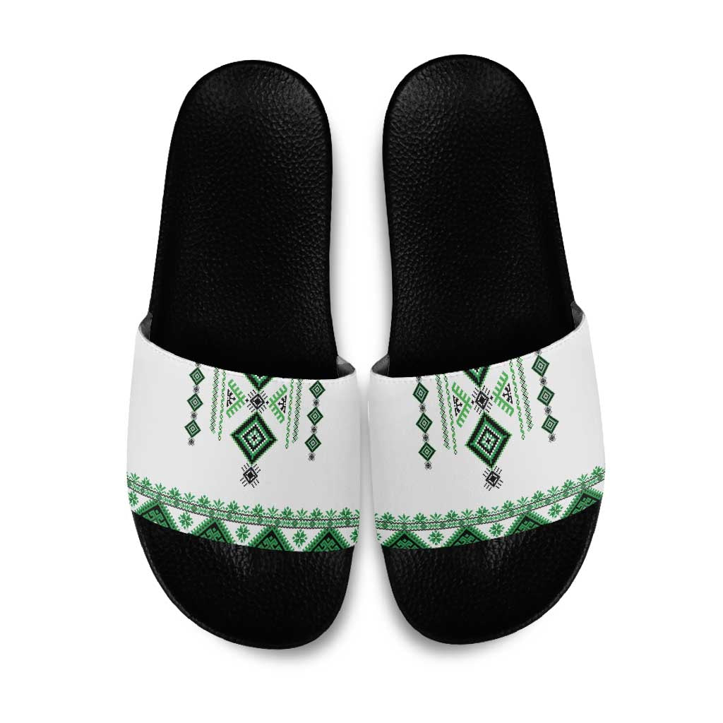 Ukraine Vyshyvanka Inspired Slide Sandals Ukrainian Traditional Folk Pattern