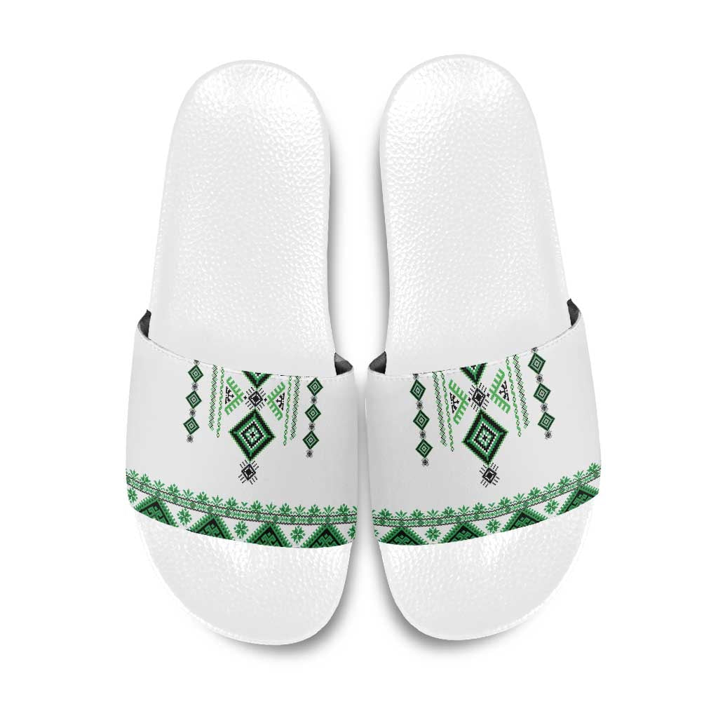Ukraine Vyshyvanka Inspired Slide Sandals Ukrainian Traditional Folk Pattern