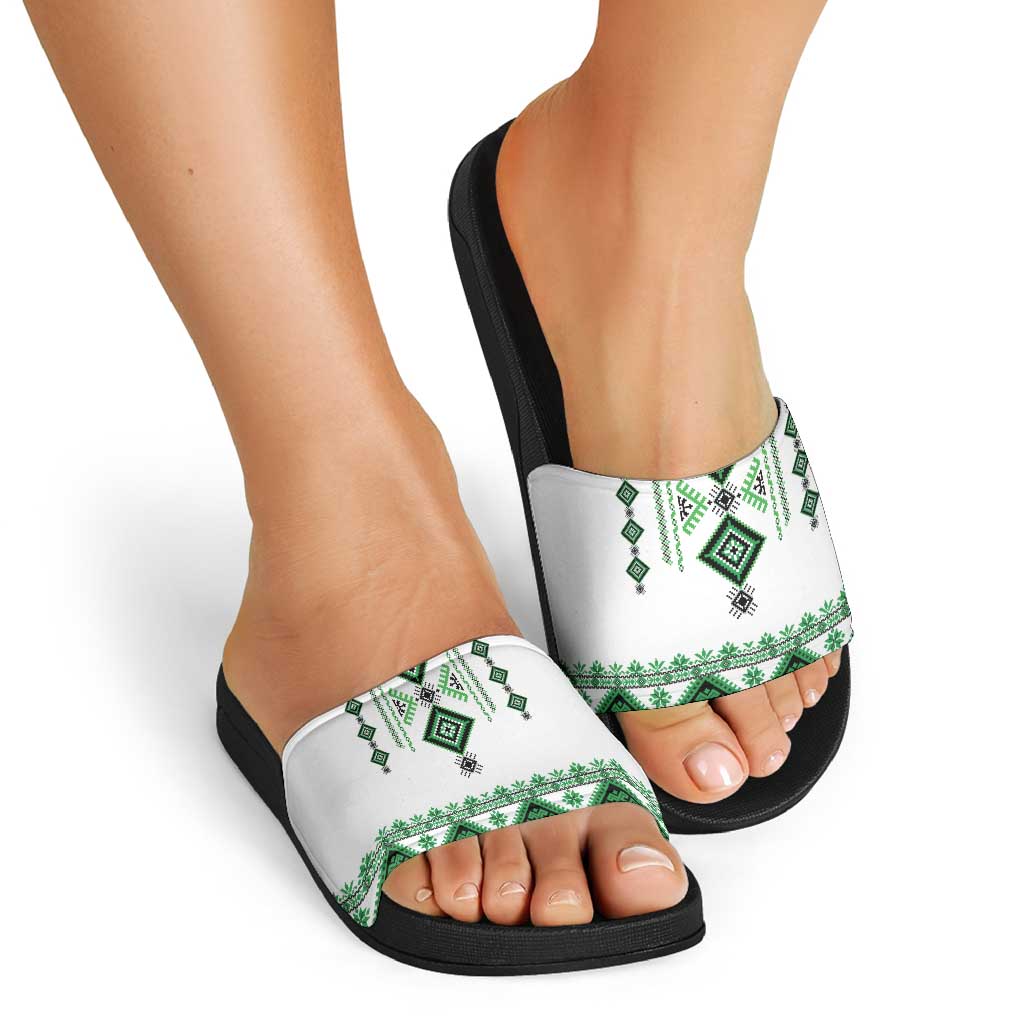 Ukraine Vyshyvanka Inspired Slide Sandals Ukrainian Traditional Folk Pattern