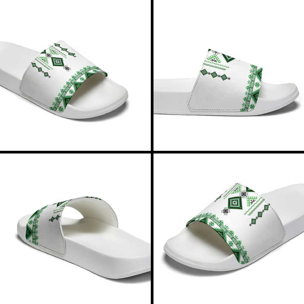 Ukraine Vyshyvanka Inspired Slide Sandals Ukrainian Traditional Folk Pattern