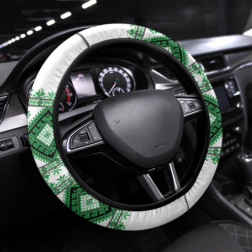 Ukraine Vyshyvanka Inspired Steering Wheel Cover Ukrainian Traditional Folk Pattern