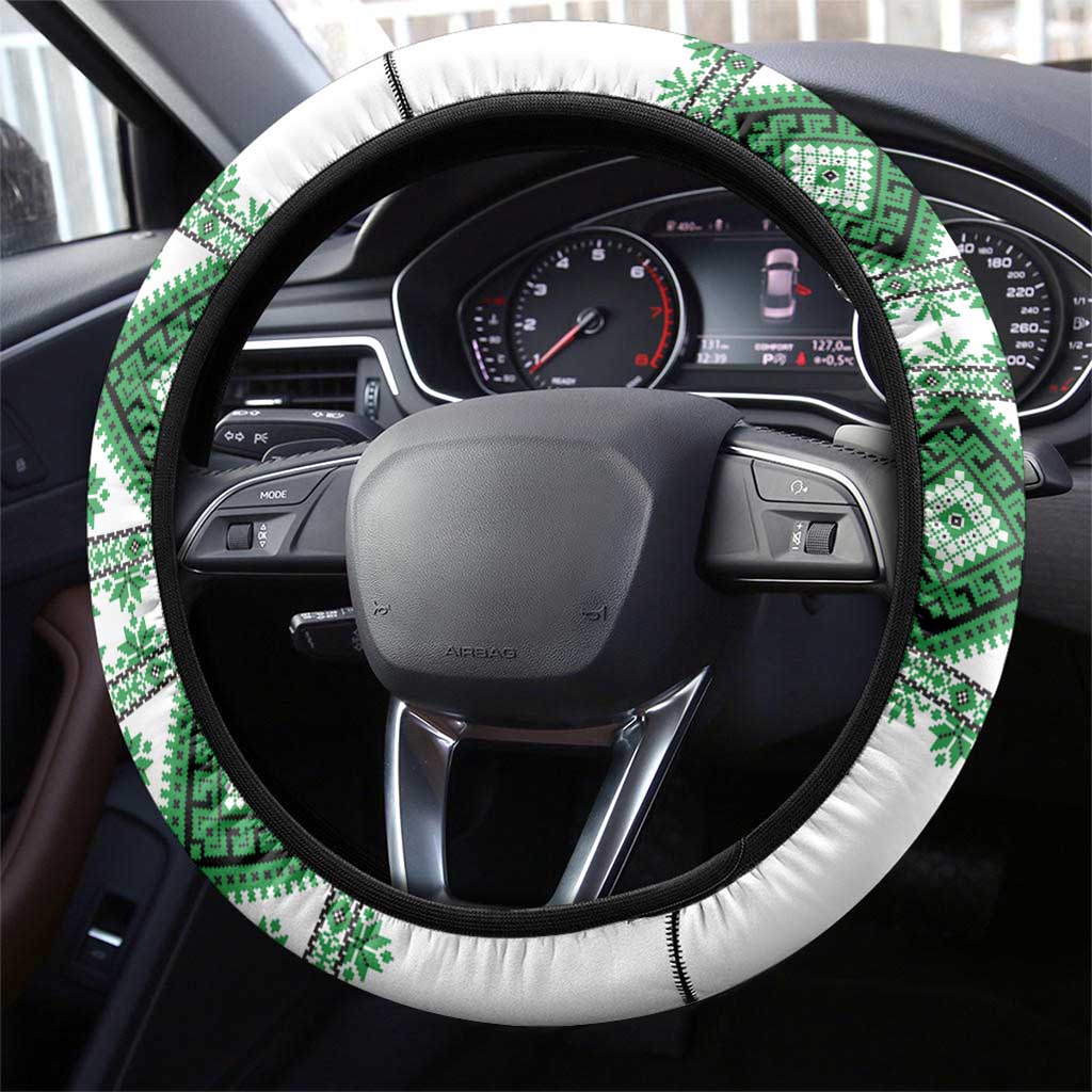 Ukraine Vyshyvanka Inspired Steering Wheel Cover Ukrainian Traditional Folk Pattern