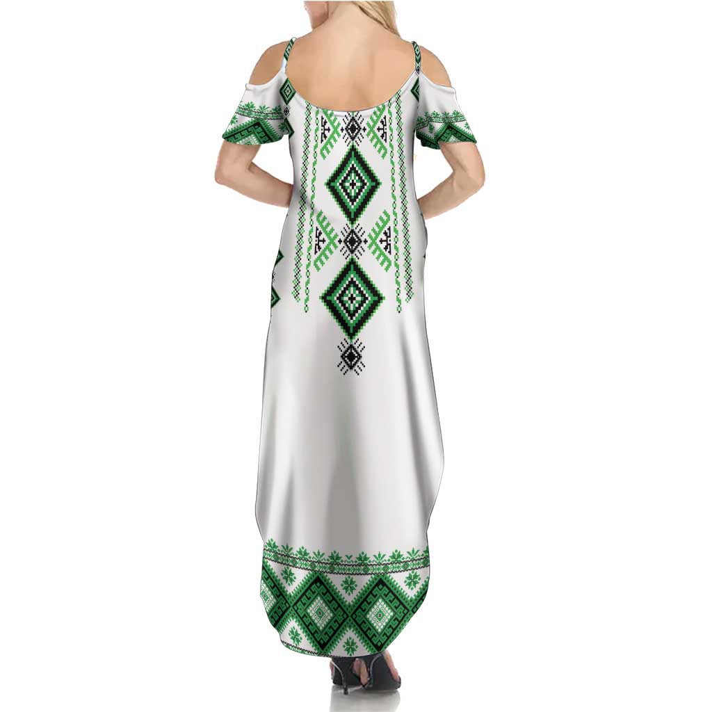Ukraine Vyshyvanka Inspired Summer Maxi Dress Ukrainian Traditional Folk Pattern