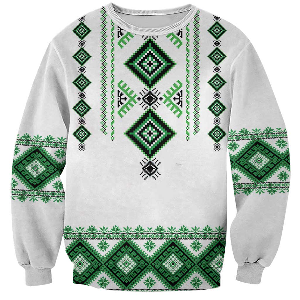 Ukraine Vyshyvanka Inspired Sweatshirt Ukrainian Traditional Folk Pattern