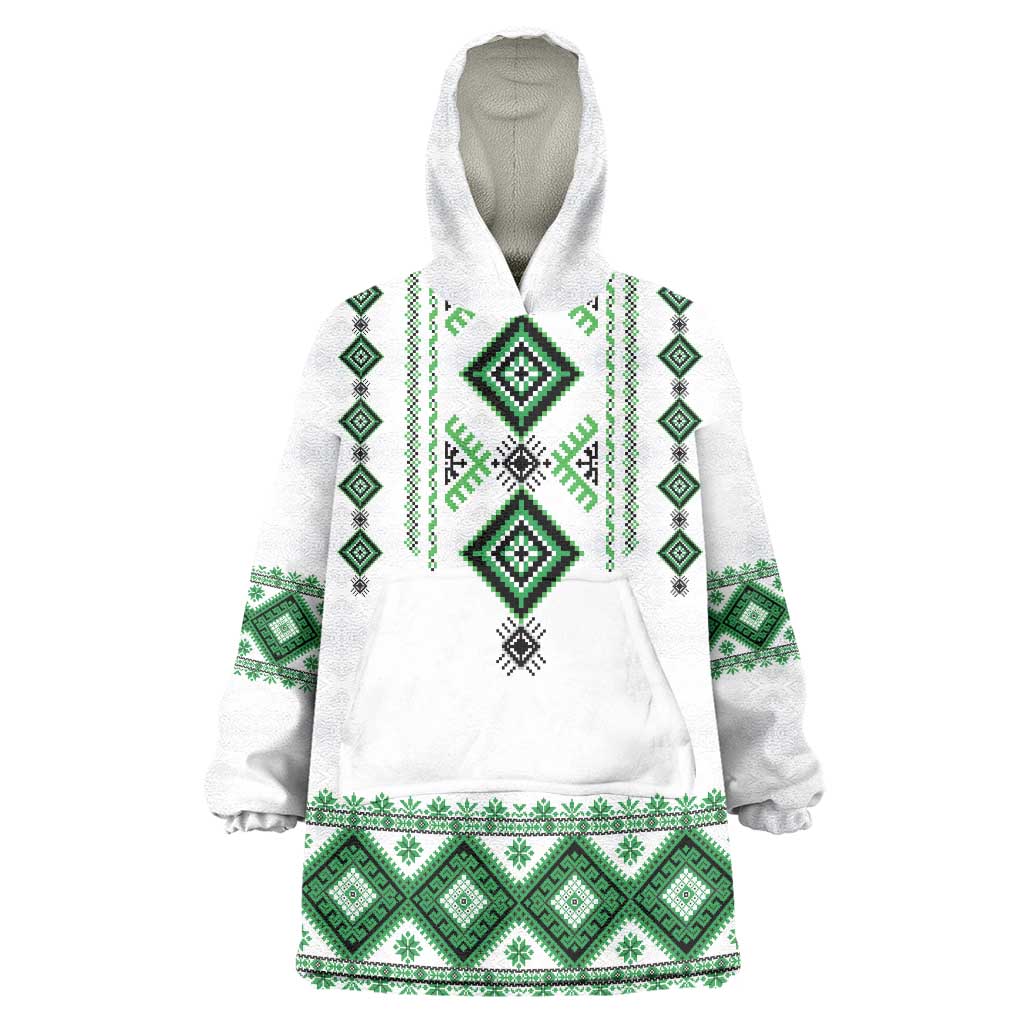 Ukraine Vyshyvanka Inspired Wearable Blanket Hoodie Ukrainian Traditional Folk Pattern