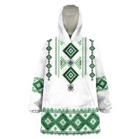 Ukraine Vyshyvanka Inspired Wearable Blanket Hoodie Ukrainian Traditional Folk Pattern