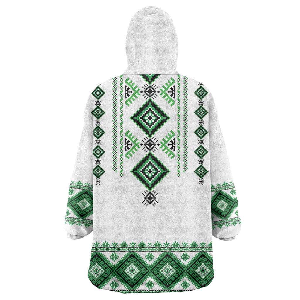 Ukraine Vyshyvanka Inspired Wearable Blanket Hoodie Ukrainian Traditional Folk Pattern