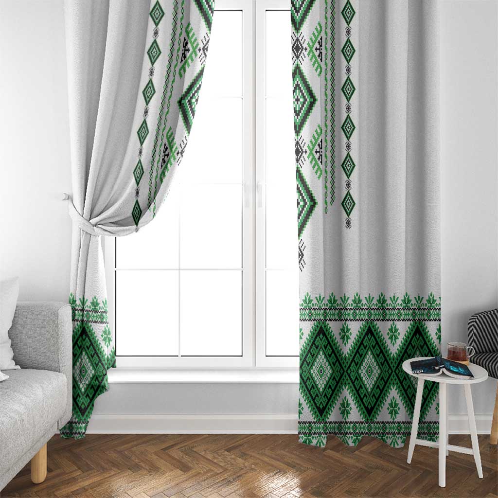 Ukraine Vyshyvanka Inspired Window Curtain Ukrainian Traditional Folk Pattern