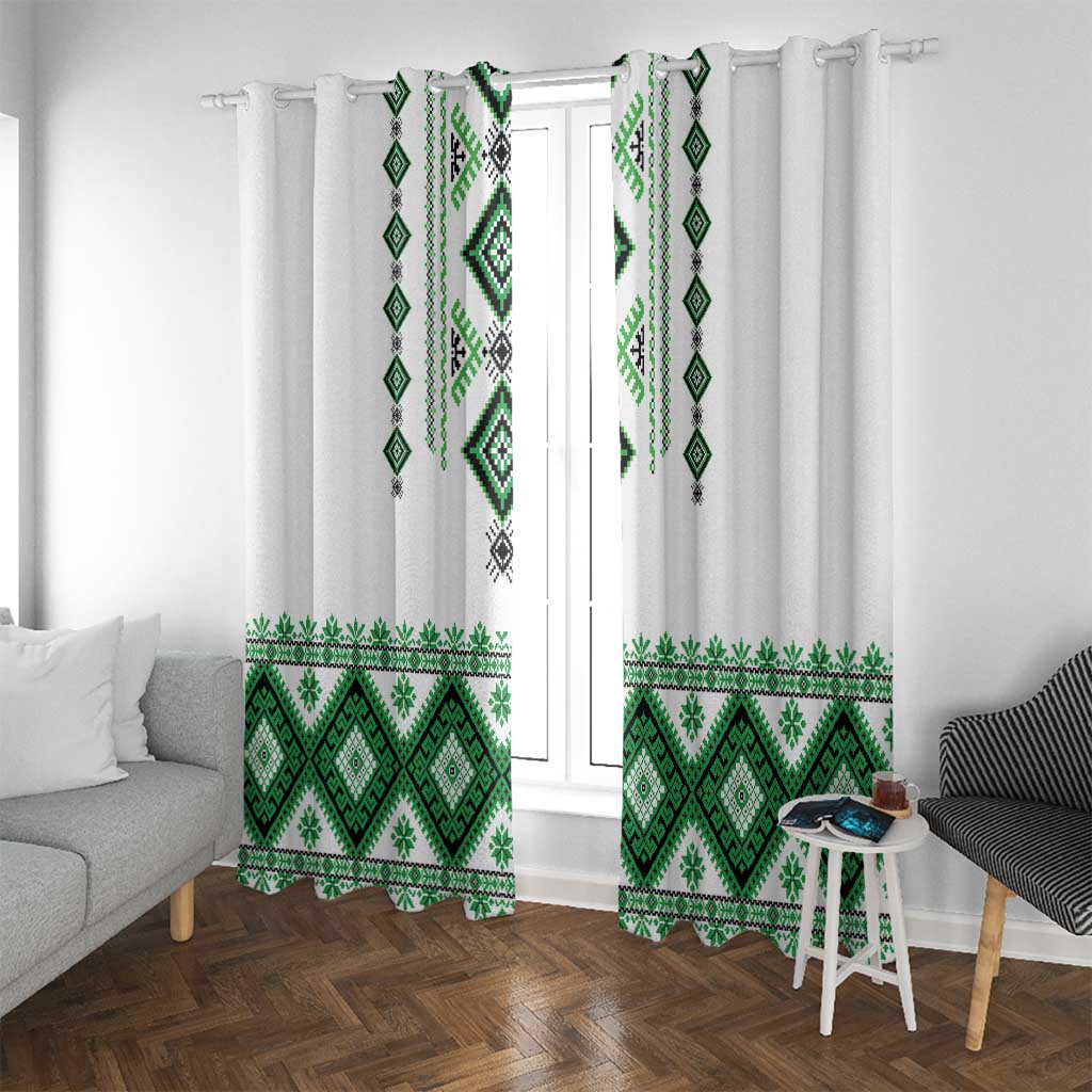Ukraine Vyshyvanka Inspired Window Curtain Ukrainian Traditional Folk Pattern