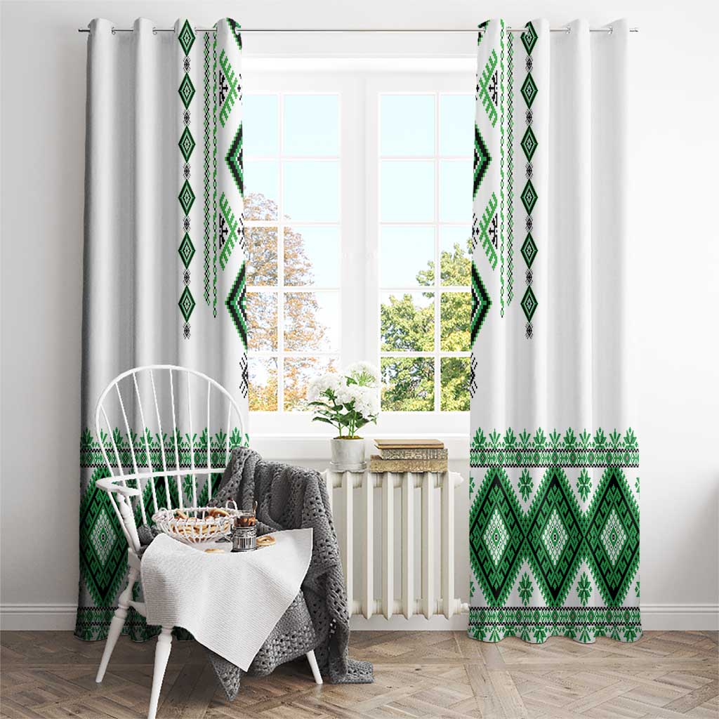 Ukraine Vyshyvanka Inspired Window Curtain Ukrainian Traditional Folk Pattern