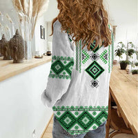 Ukraine Vyshyvanka Inspired Women Casual Shirt Ukrainian Traditional Folk Pattern
