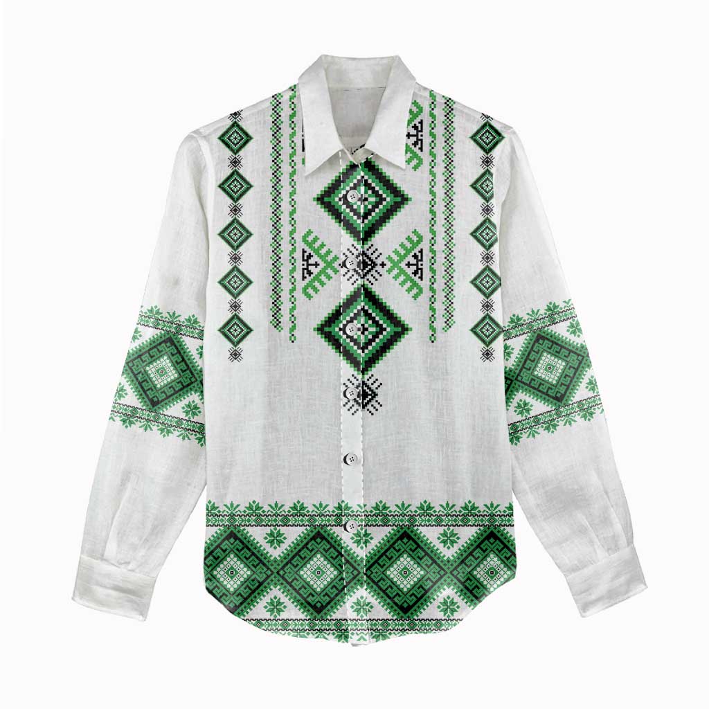Ukraine Vyshyvanka Inspired Women Casual Shirt Ukrainian Traditional Folk Pattern