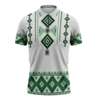 Ukraine Vyshyvanka Inspired Zipper Polo Shirt Ukrainian Traditional Folk Pattern