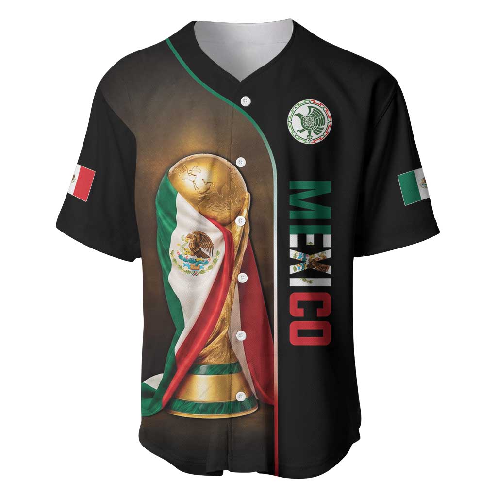 Personalized Mexico Football 2026 Baseball Jersey Trophy Flag Pride Art