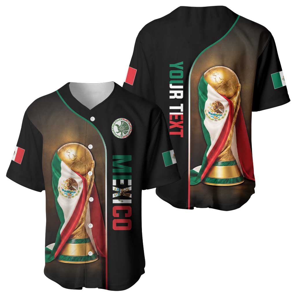 Personalized Mexico Football 2026 Baseball Jersey Trophy Flag Pride Art