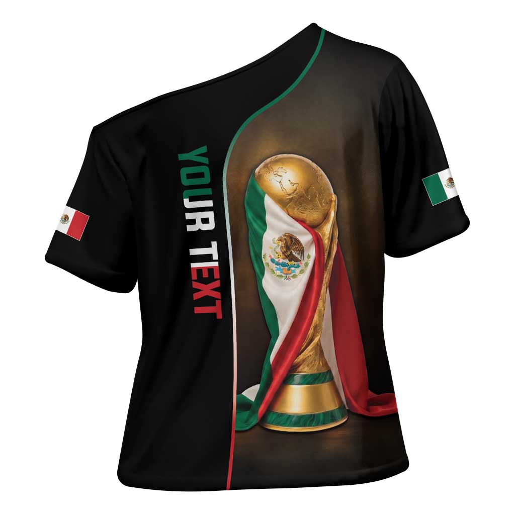 Personalized Mexico Football 2026 Cross Shoulder Shirt Trophy Flag Pride Art