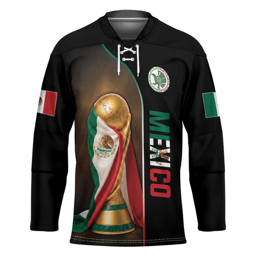 Personalized Mexico Football 2026 Hockey Jersey Trophy Flag Pride Art
