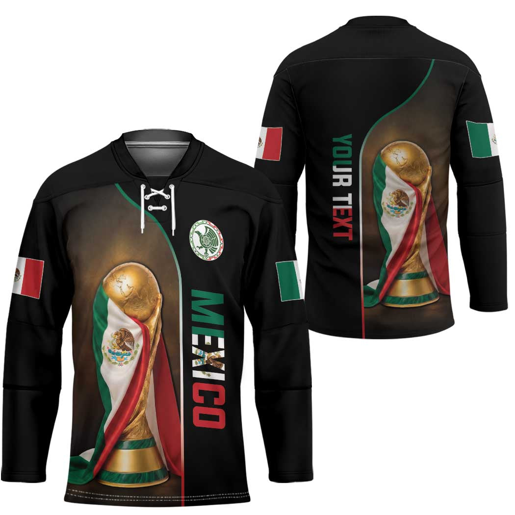 Personalized Mexico Football 2026 Hockey Jersey Trophy Flag Pride Art