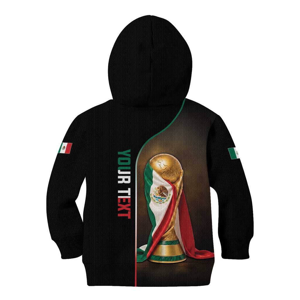 Personalized Mexico Football 2026 Kid Hoodie Trophy Flag Pride Art