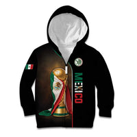Personalized Mexico Football 2026 Kid Hoodie Trophy Flag Pride Art
