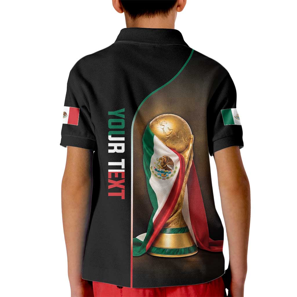 Personalized Mexico Football 2026 Kid Polo Shirt Trophy Flag Pride Art